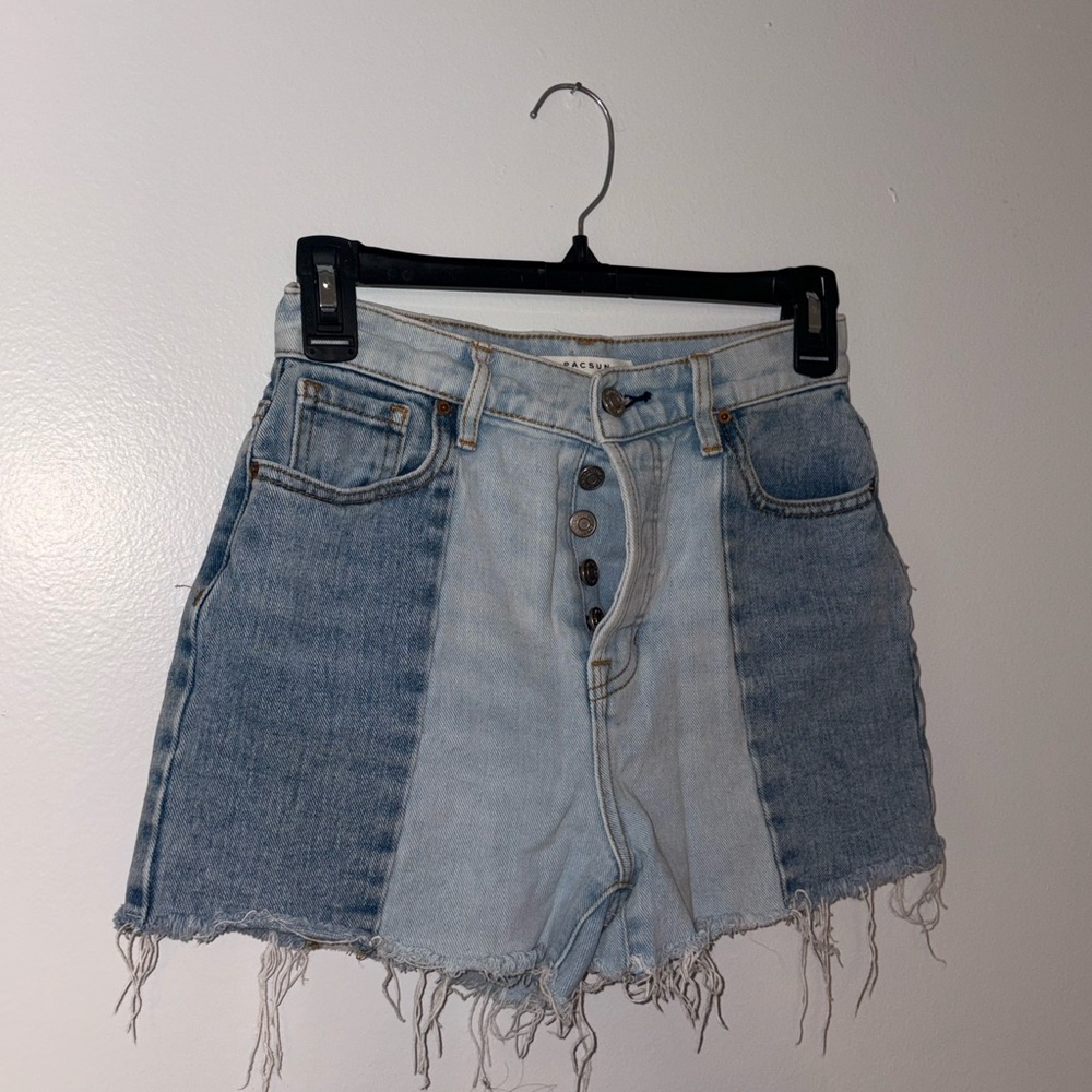 PacSun Blue Two-Tone Jean Shorts